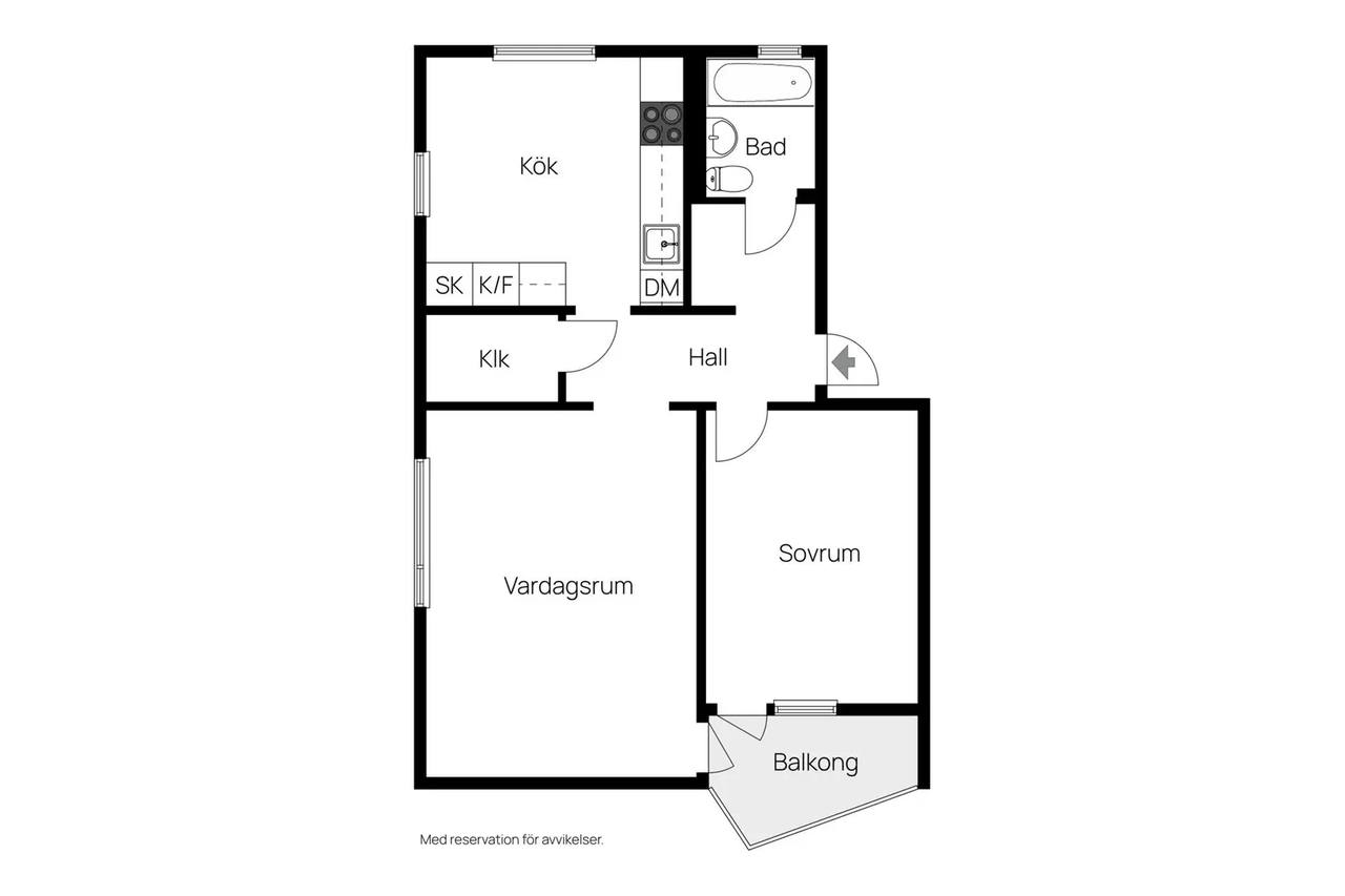 Floor plan for Flöjtgatan 8, 2tr
