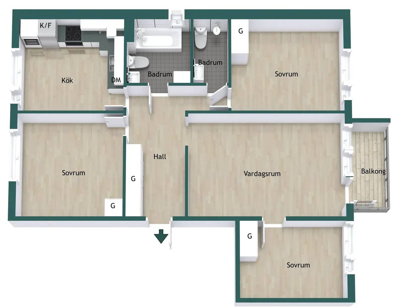 Planritning för Körvelgatan 3A