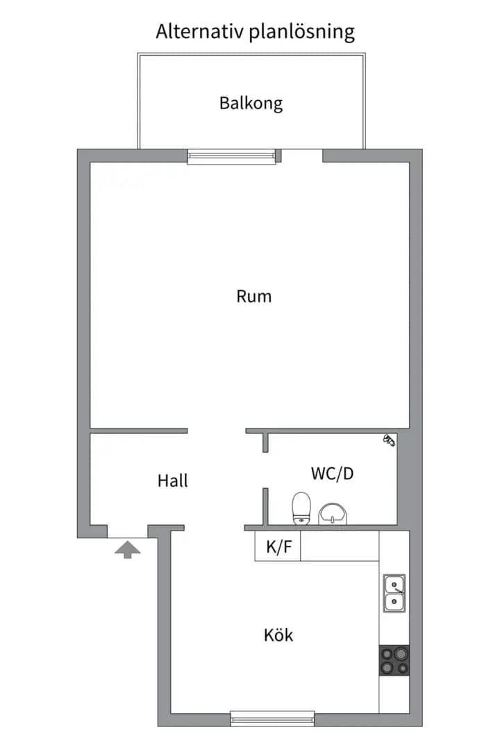 Planritning för Frodegatan 33B