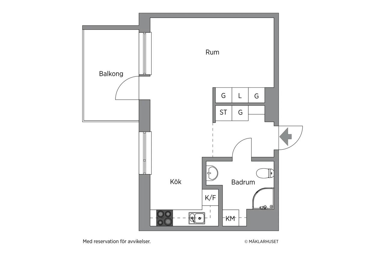 Floor plan for Termikgatan 23D