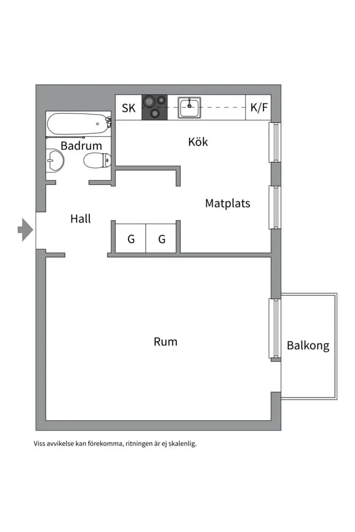Planritning för Svartbäcksgatan 107 B