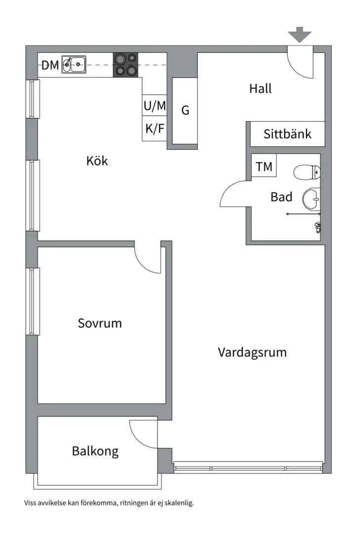 Planritning för Bangatan 45