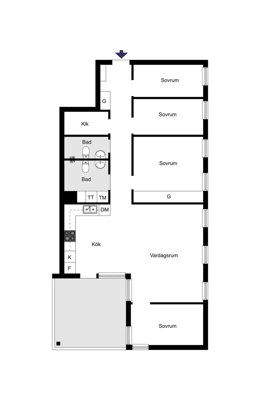 Floor plan for Beckombergavägen 212