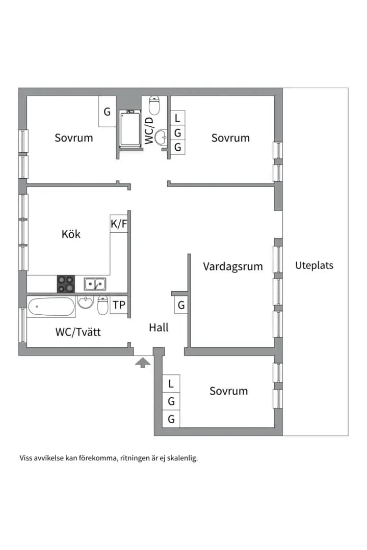 Floor plan for Ljuskärrsvägen 89