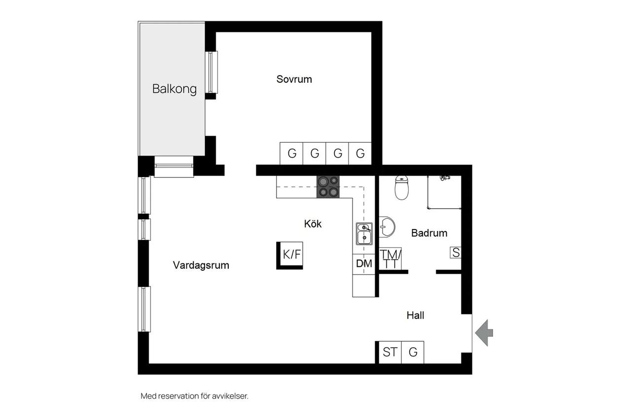 Planritning för Vittervägen 105