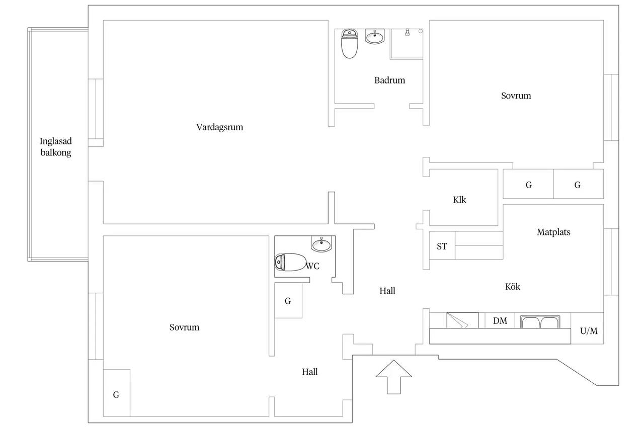 Floor plan for Vindelgatan 3B