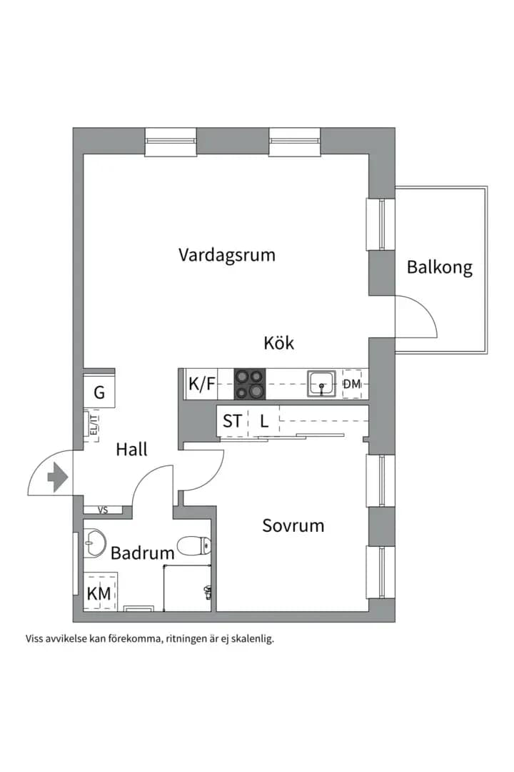 Floor plan for Lokomobilvägen 2G, 5tr
