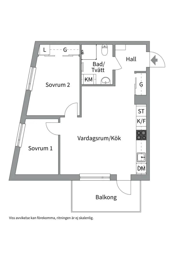 Planritning för Tövädersgatan 1B