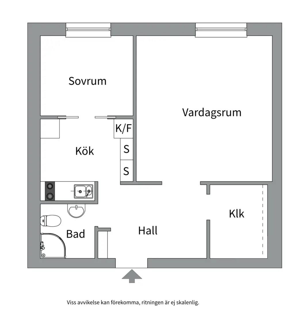 Planritning för Väderkvarnsgatan 54A