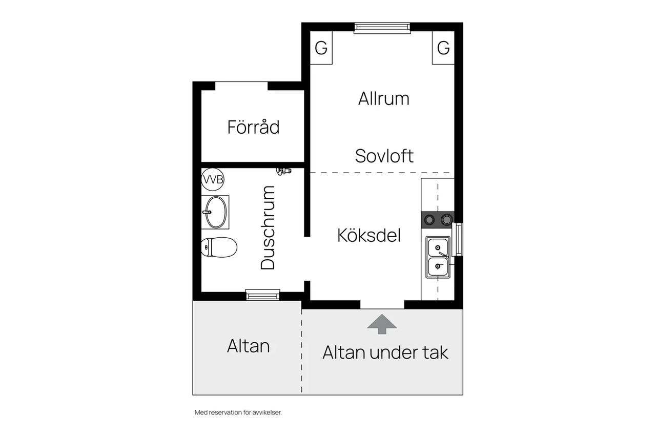 Planritning för Sanda Lilla Varbos 971M