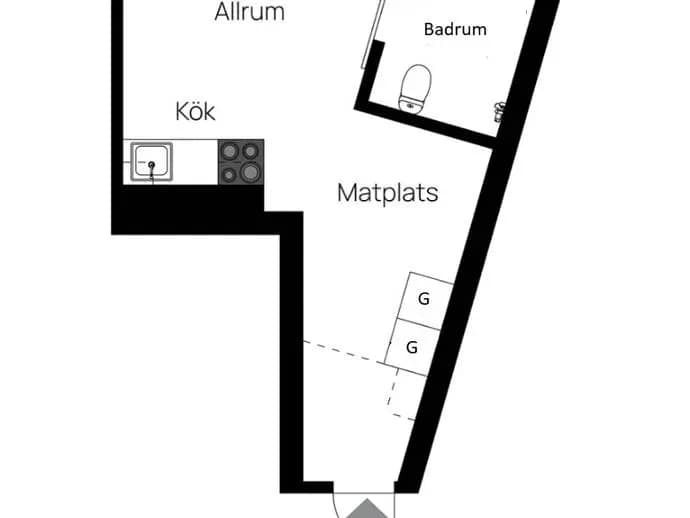Floor plan for Hägerneholmsvägen 7B