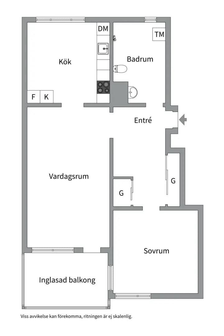 Floor plan for Farsta Strandplan 3, 3 tr