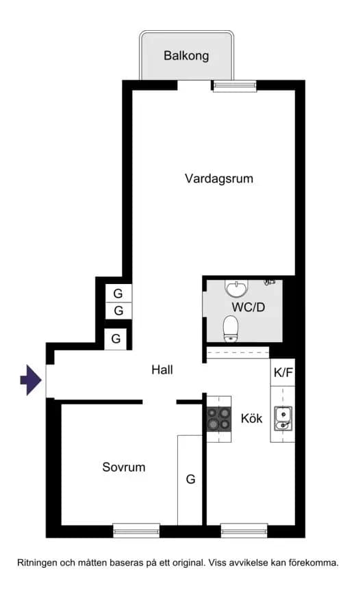 Planritning för Södra Långgatan 35A