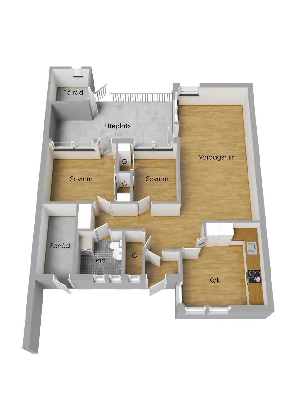 Planritning för Tegelgatan 14
