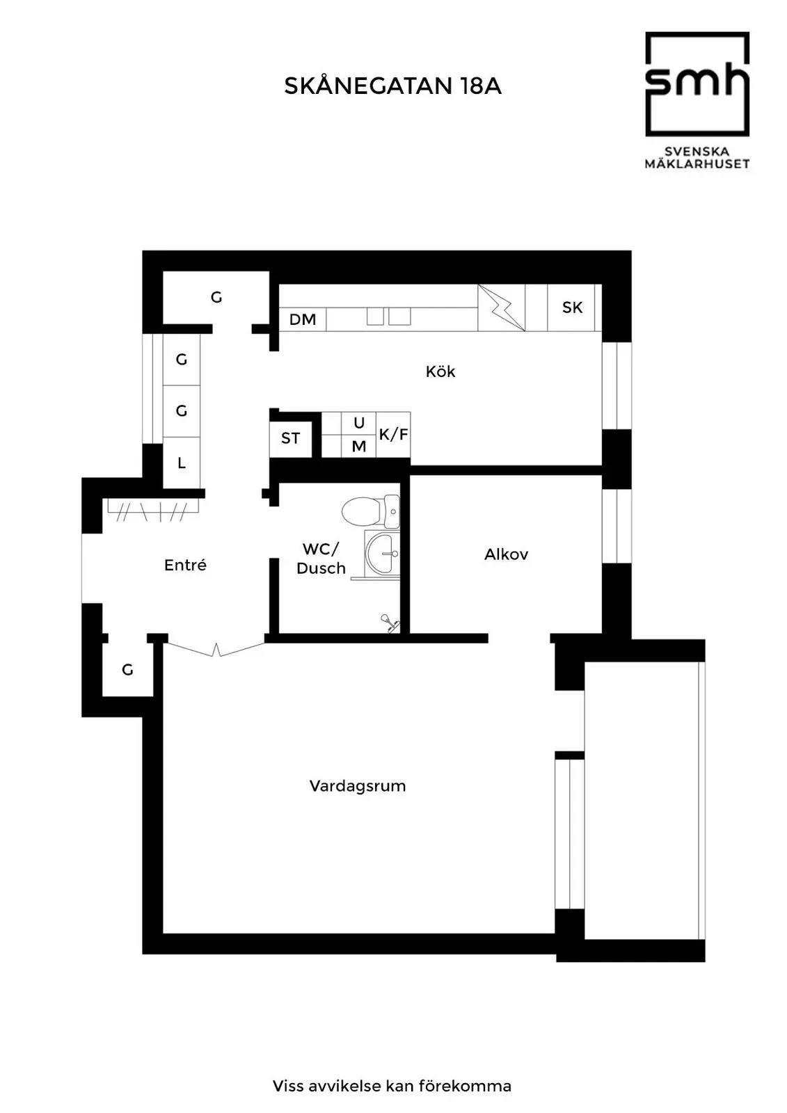 Planritning för Skånegatan 18A