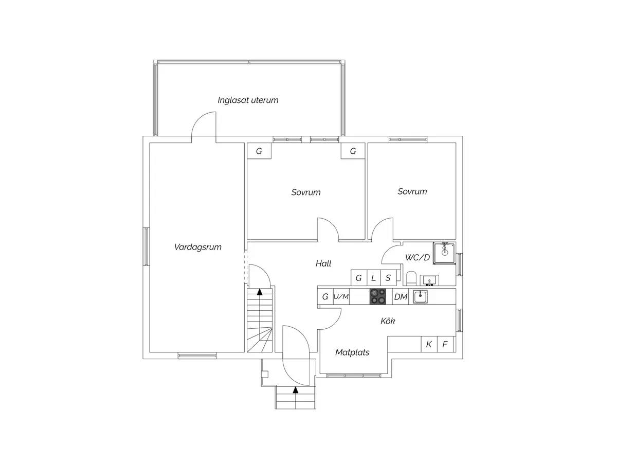 Planritning för Skogshemsvägen 22