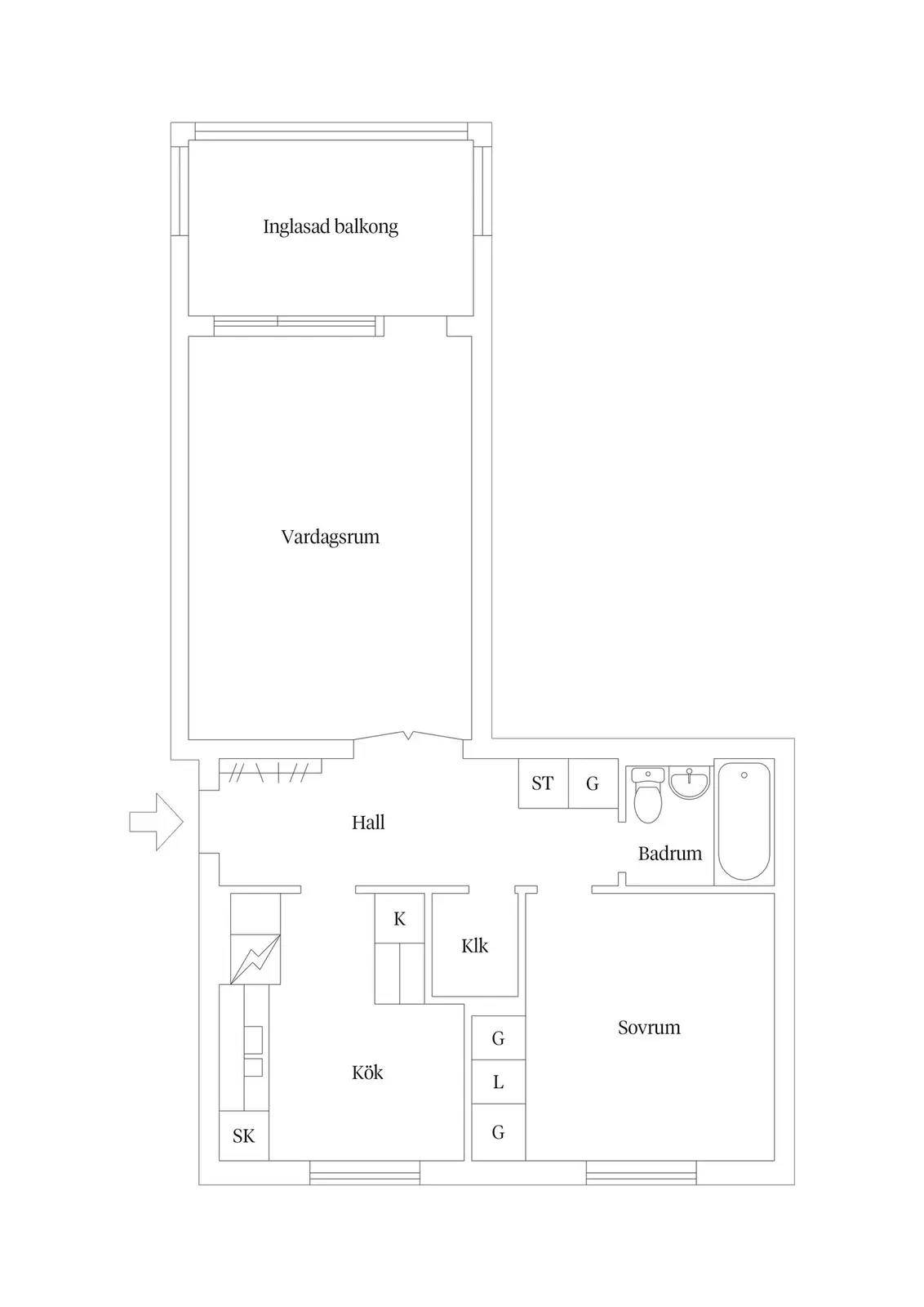 Floor plan for Ståthållaregatan 56D