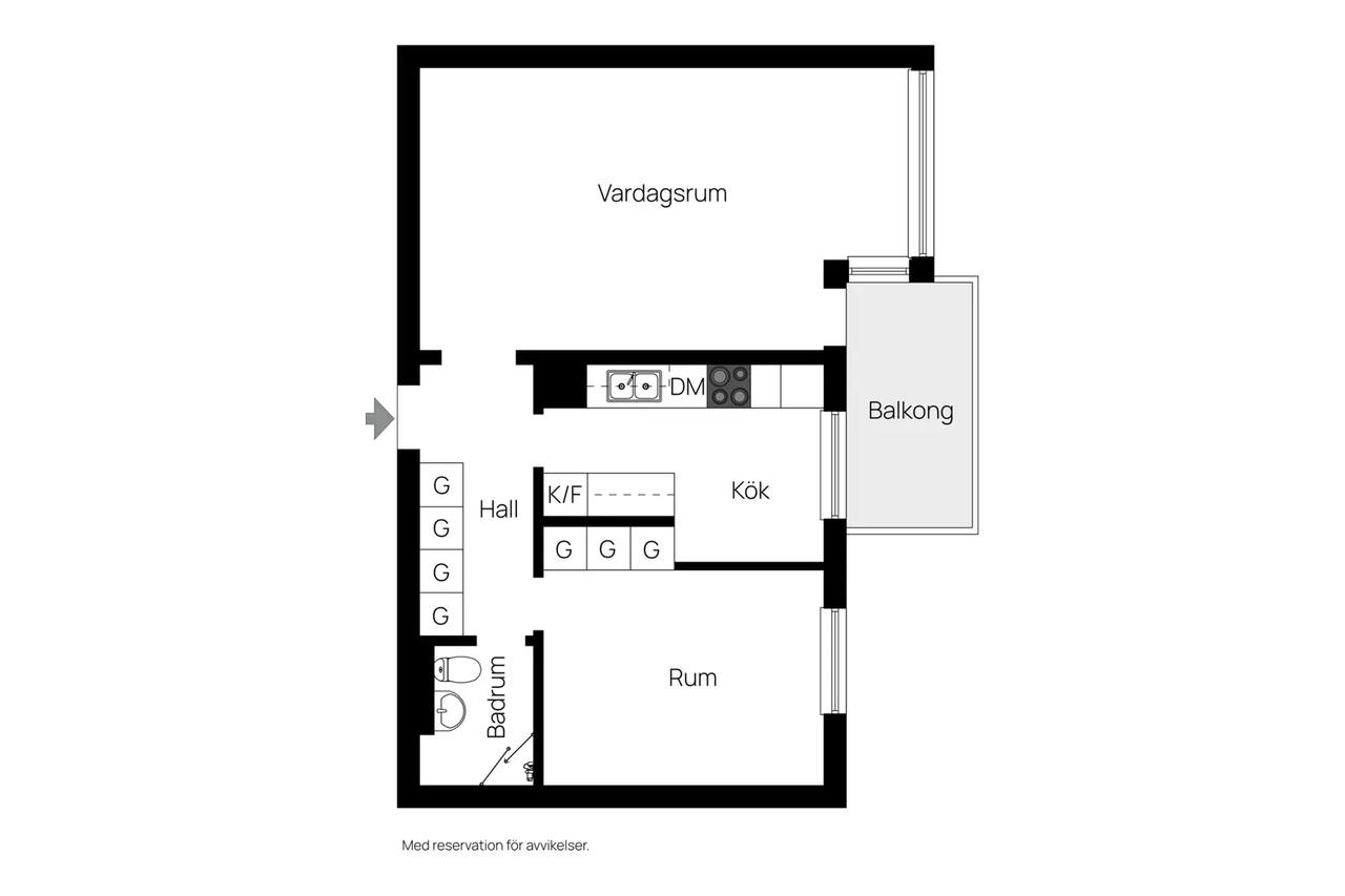 Floor plan for Nybodagatan 3