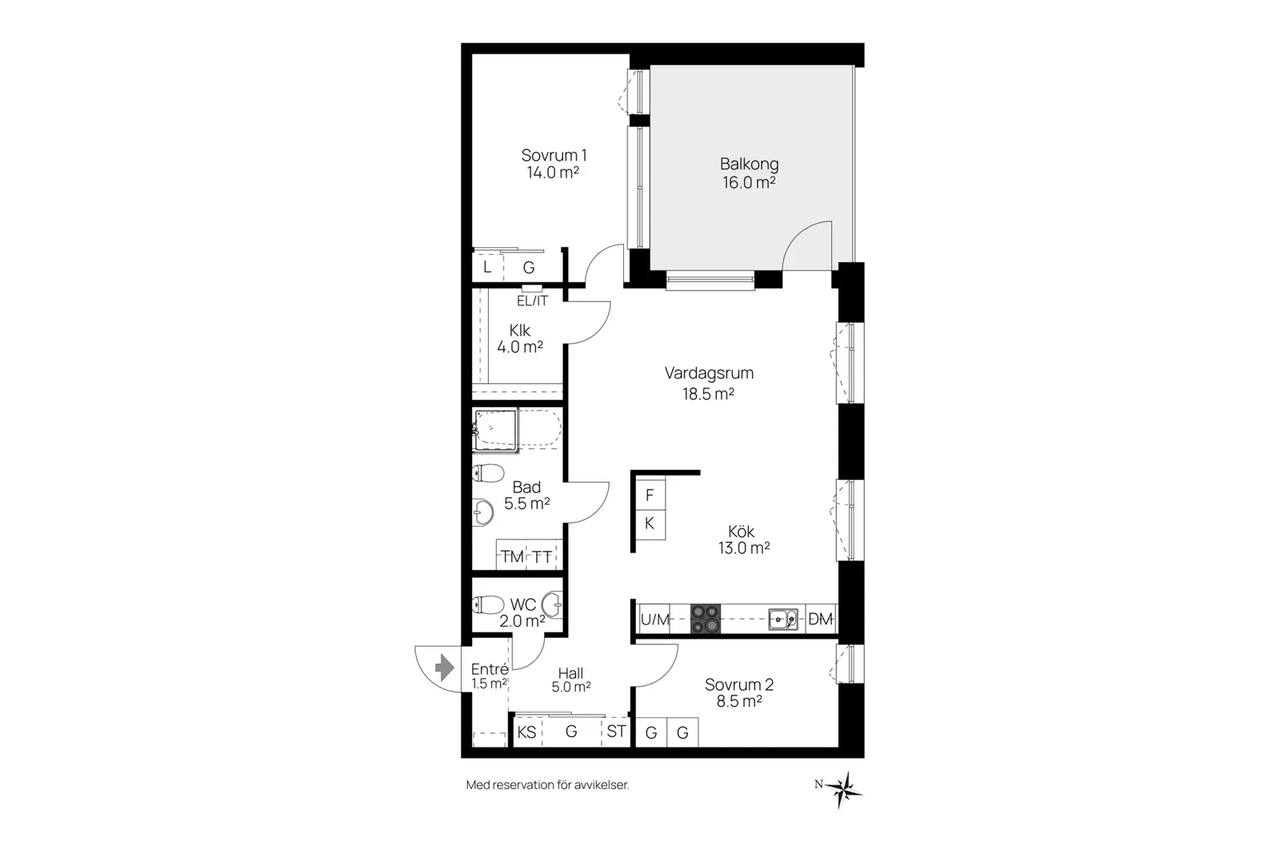 Floor plan for Gasmästargatan 14