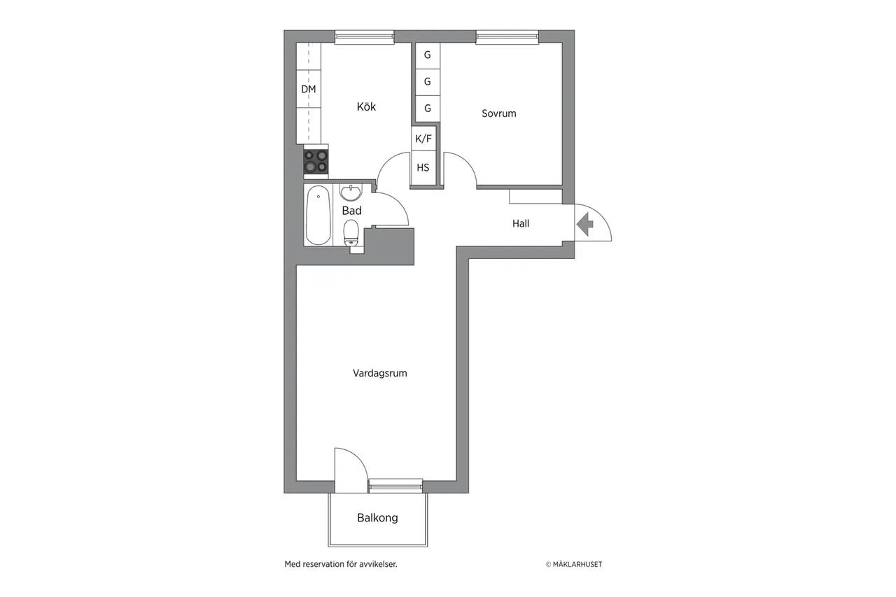 Floor plan for Svartbäcksgatan 101 B