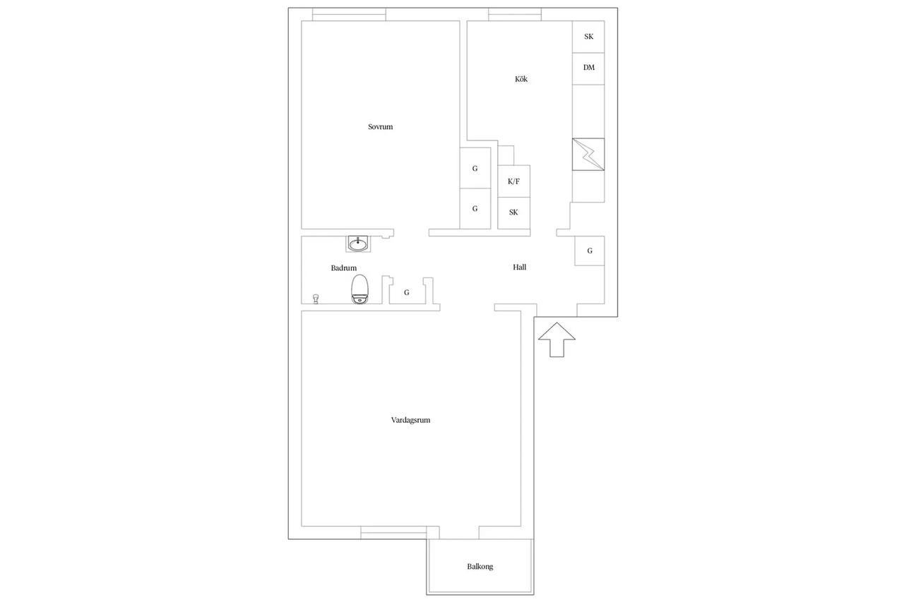 Floor plan for Gullrisgatan 4A