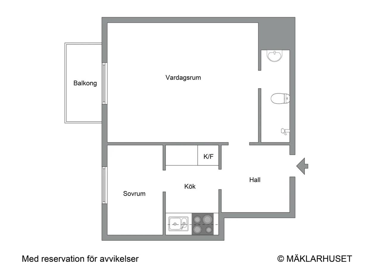 Planritning för Duvgränd 5 A