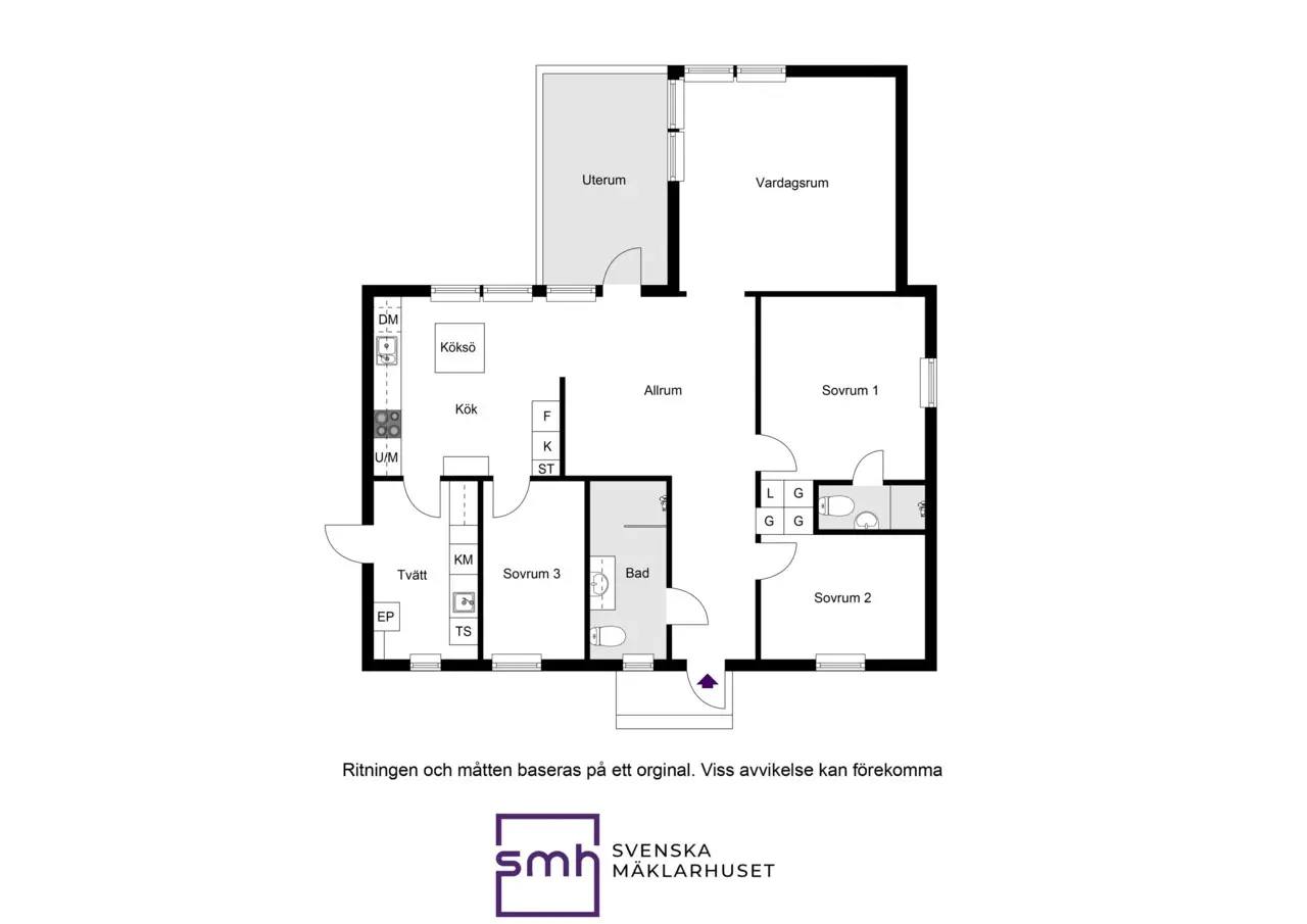 Floor plan for Alvägen 3A