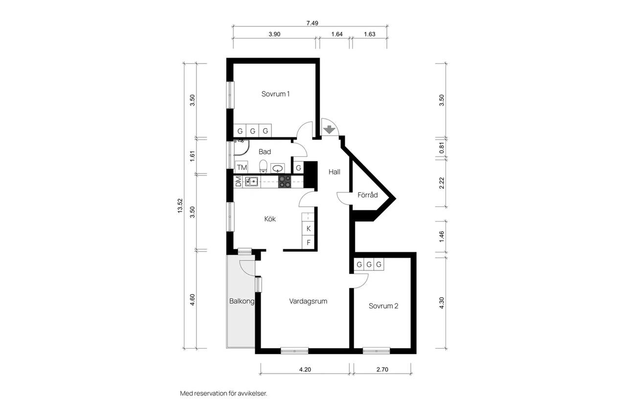 Floor plan for Nävervägen 6
