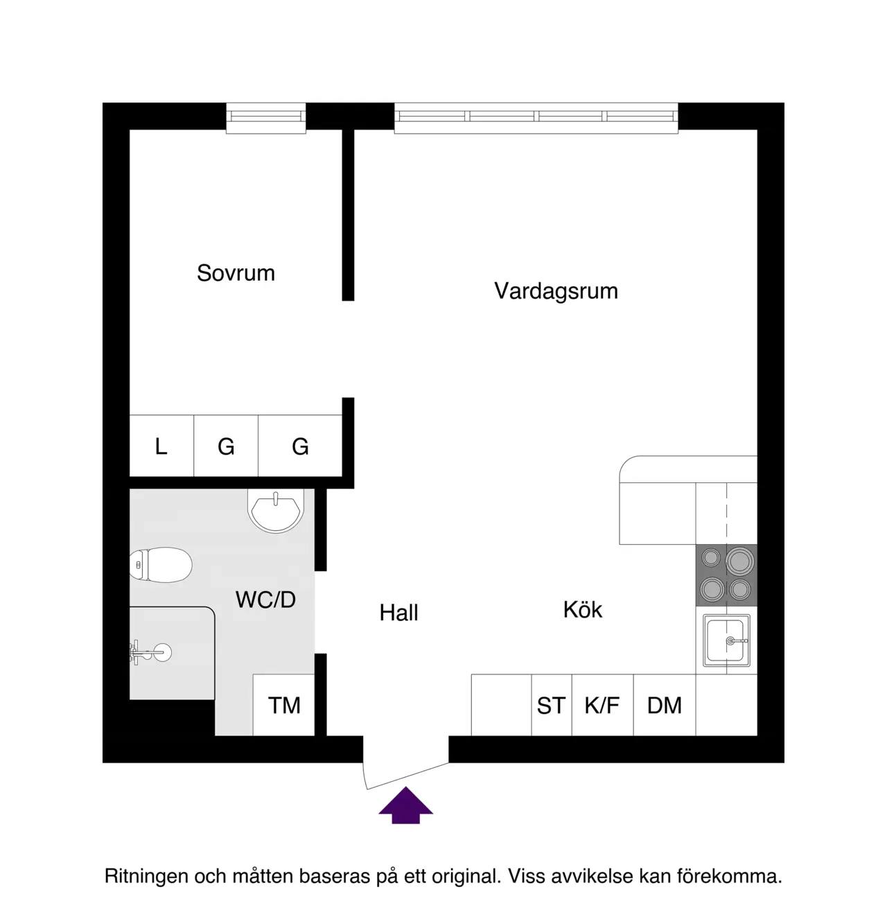 Planritning för Dag Hammarskjölds Väg 15B