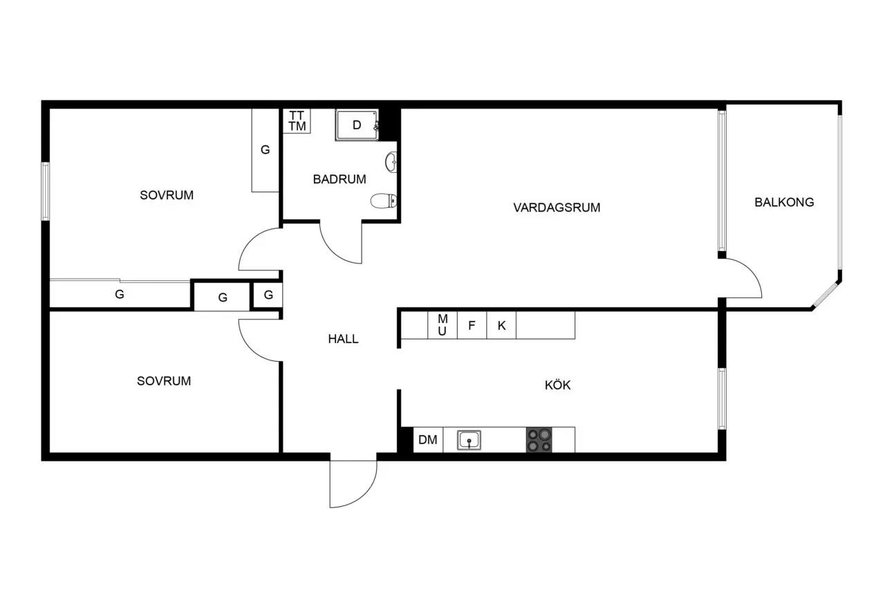 Planritning för Bergkullevägen 259