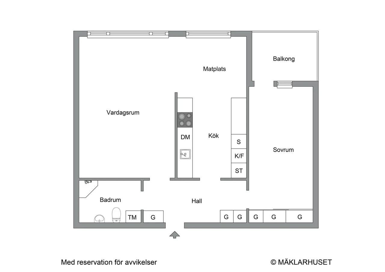 Floor plan for Västra Vägen 3a - Vån 6/6