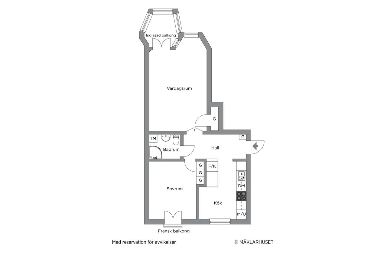 Floor plan for Karl XI:s Väg 23