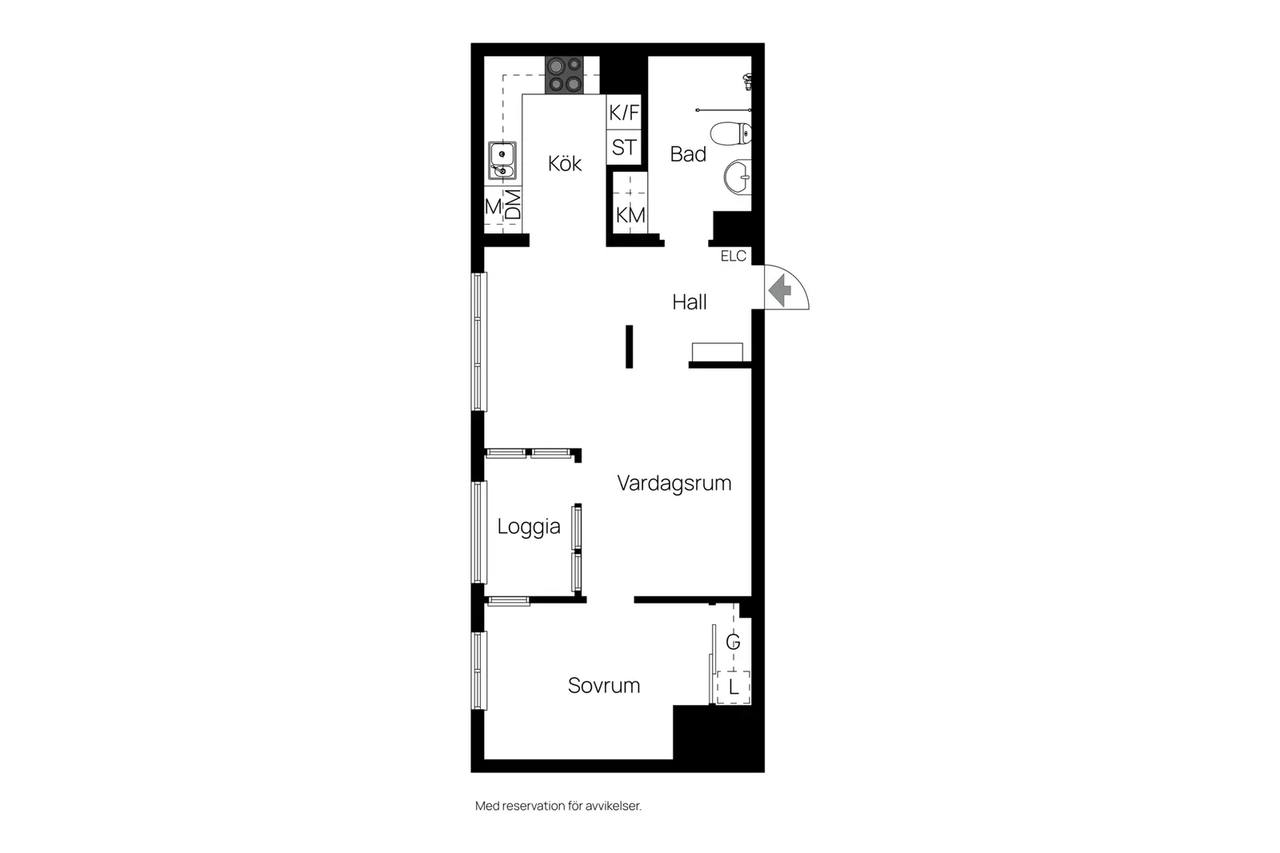 Floor plan for Borgarfjordsgatan 21B