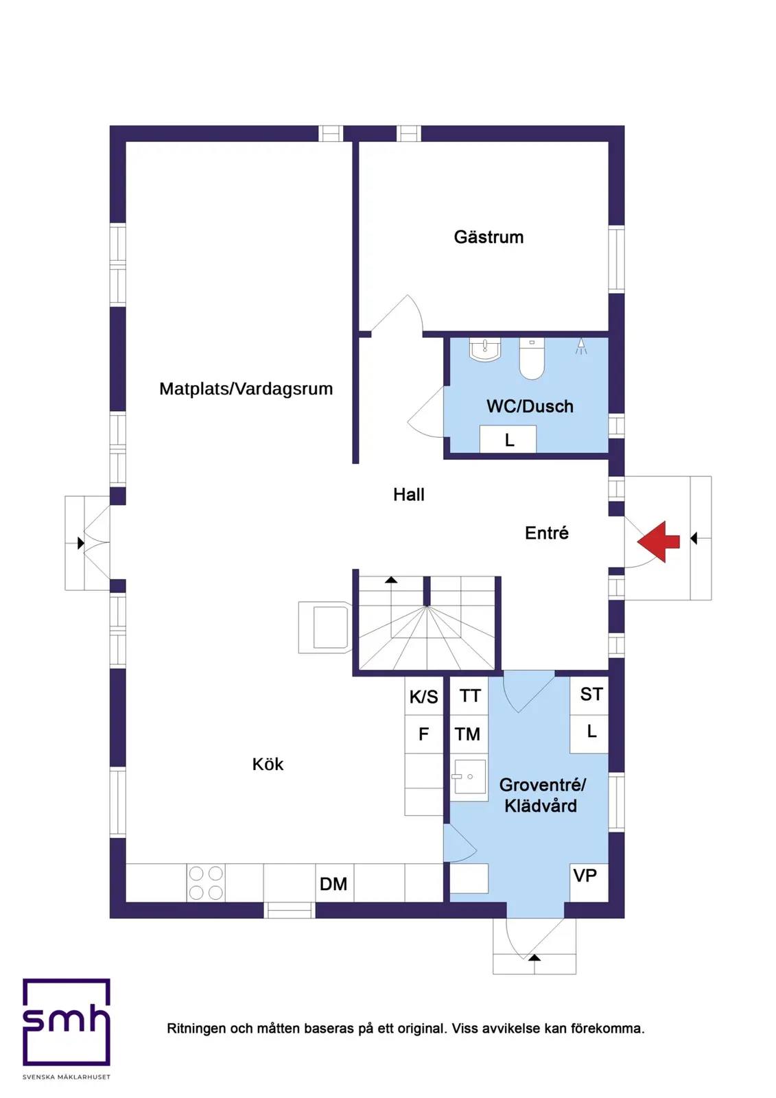 Floor plan for Gamla Lyckebyvägen 32