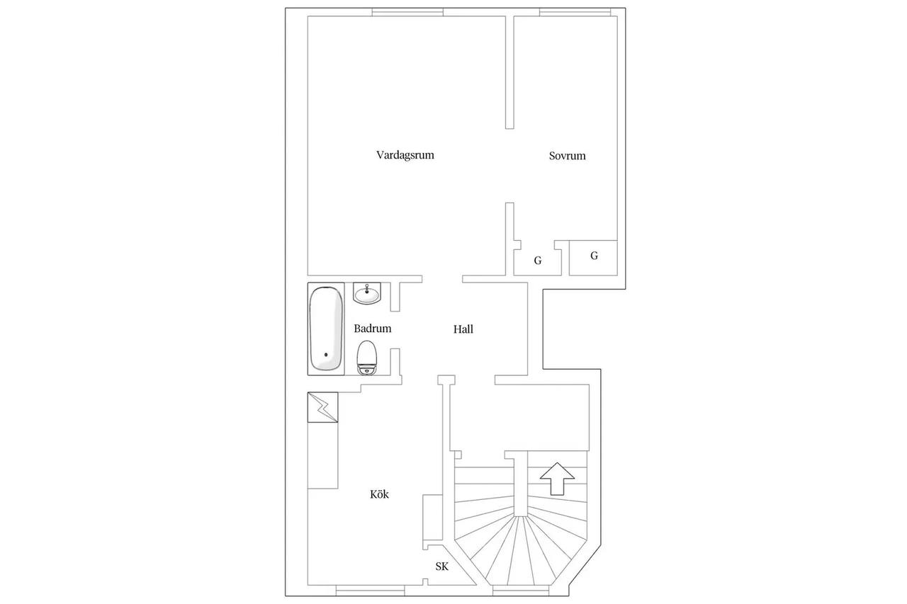 Planritning för Stobéegatan 10B