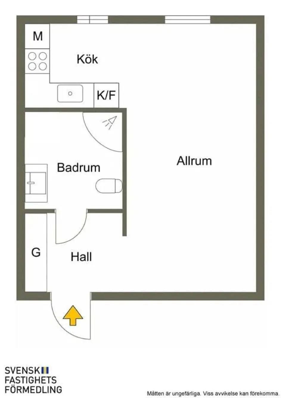 Floor plan for Liljevalchsgatan 22f