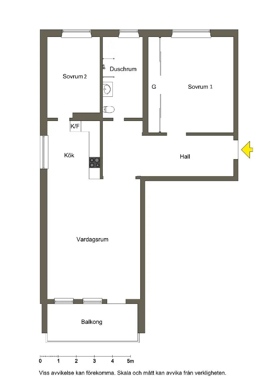 Planritning för Domarebacken 16
