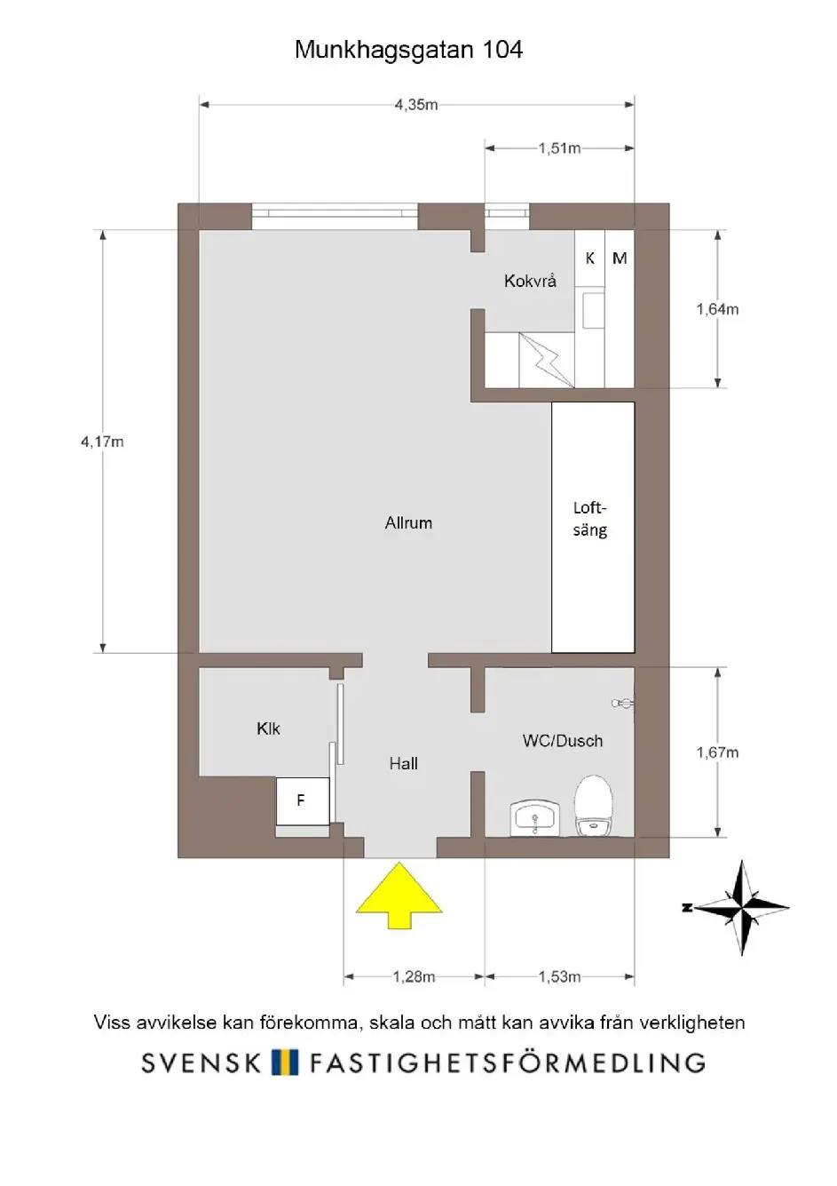 Planritning för Munkhagsgatan 104