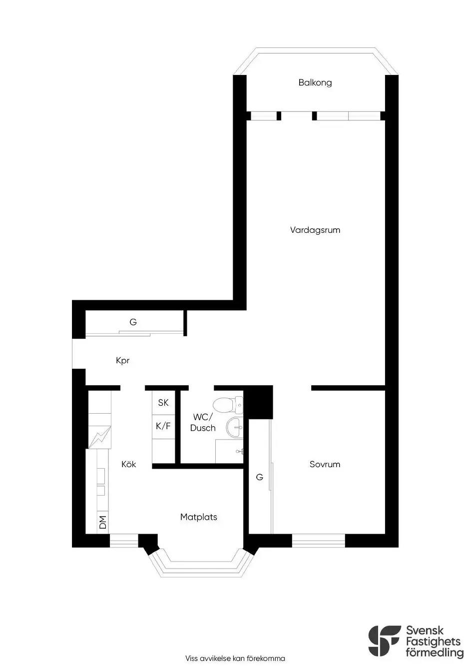 Floor plan for Blomstergatan 3B