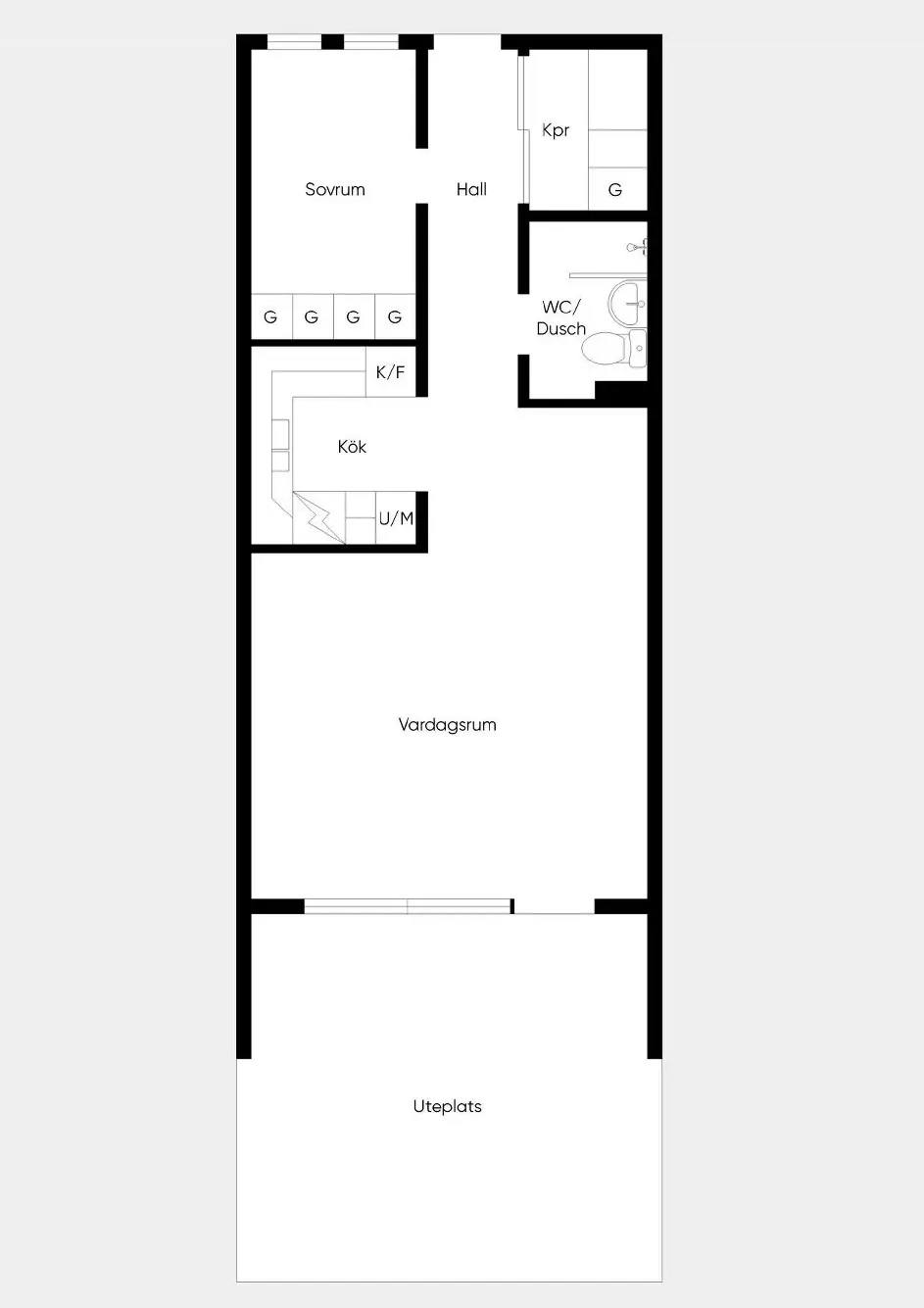 Floor plan for Kungsgatan 9M