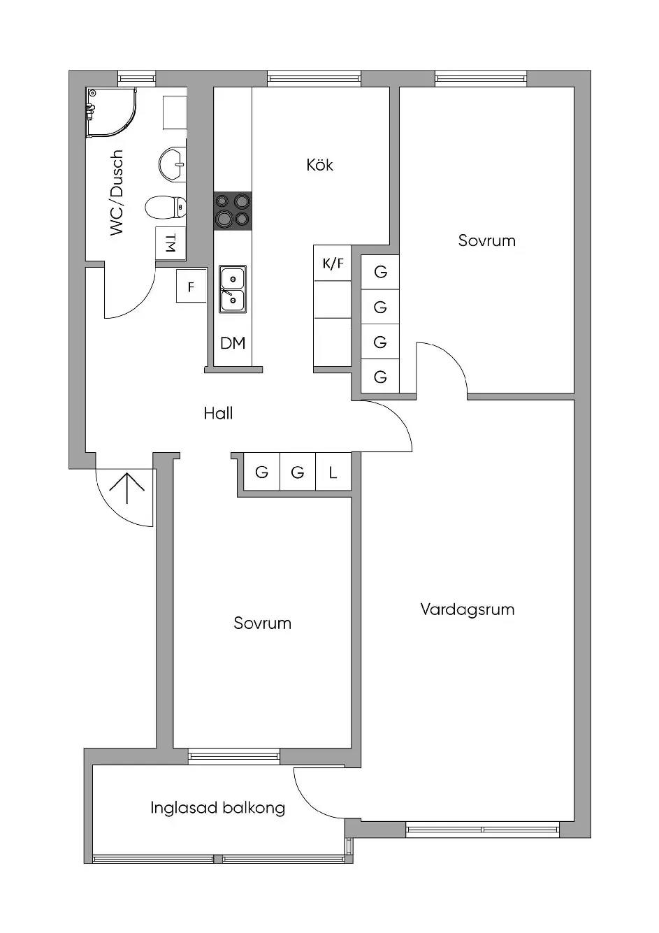 Planritning för Frösängsvägen 36