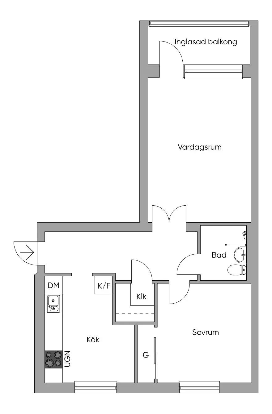 Floor plan for Jönköpingsgatan 46A