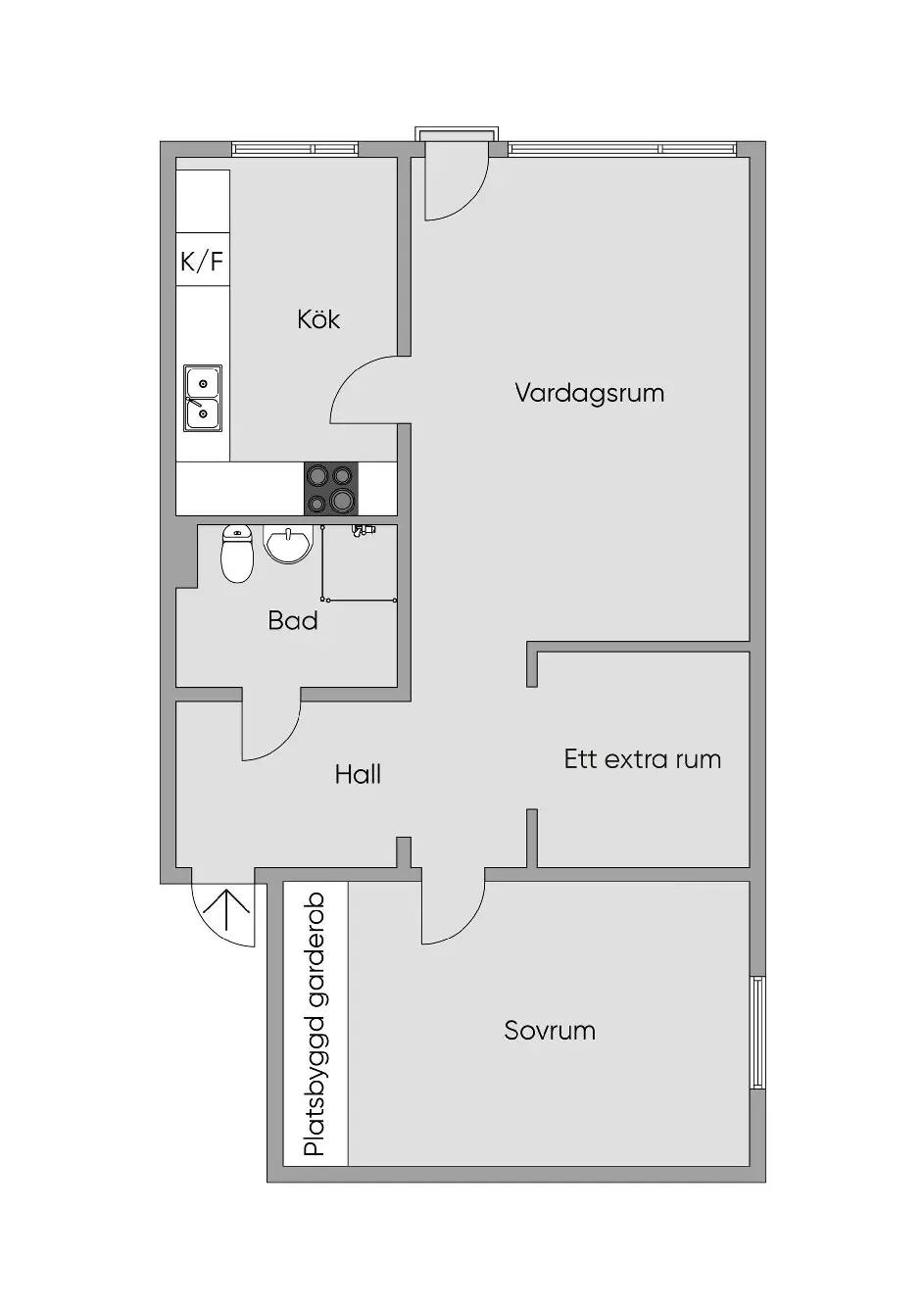 Planritning för Hugingatan 14, BV