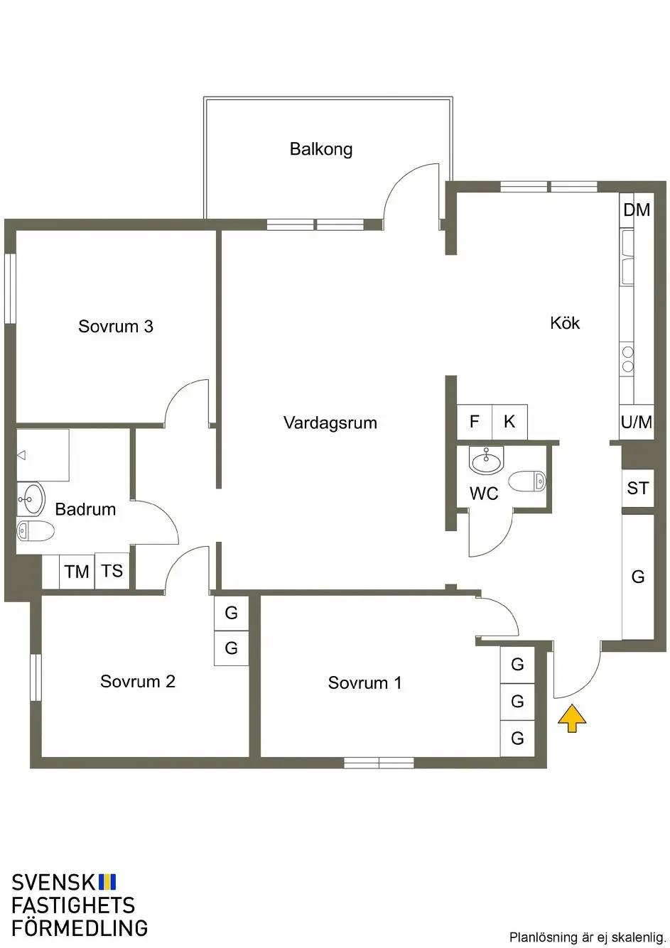 Floor plan for Dansbanestigen 2