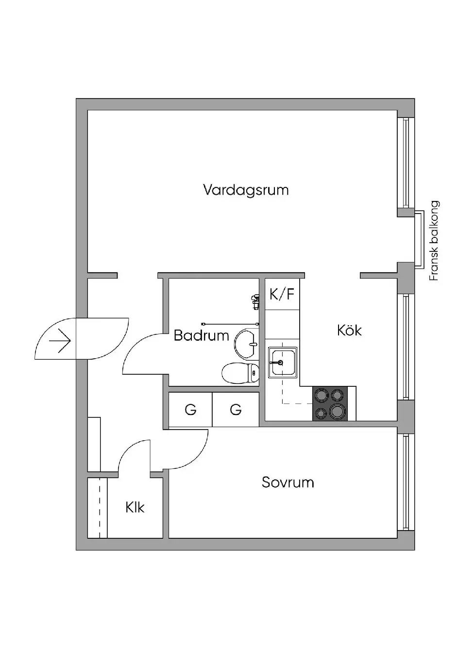 Planritning för Spelvägen 1