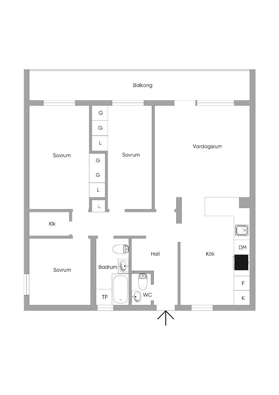Floor plan for Torggatan 4