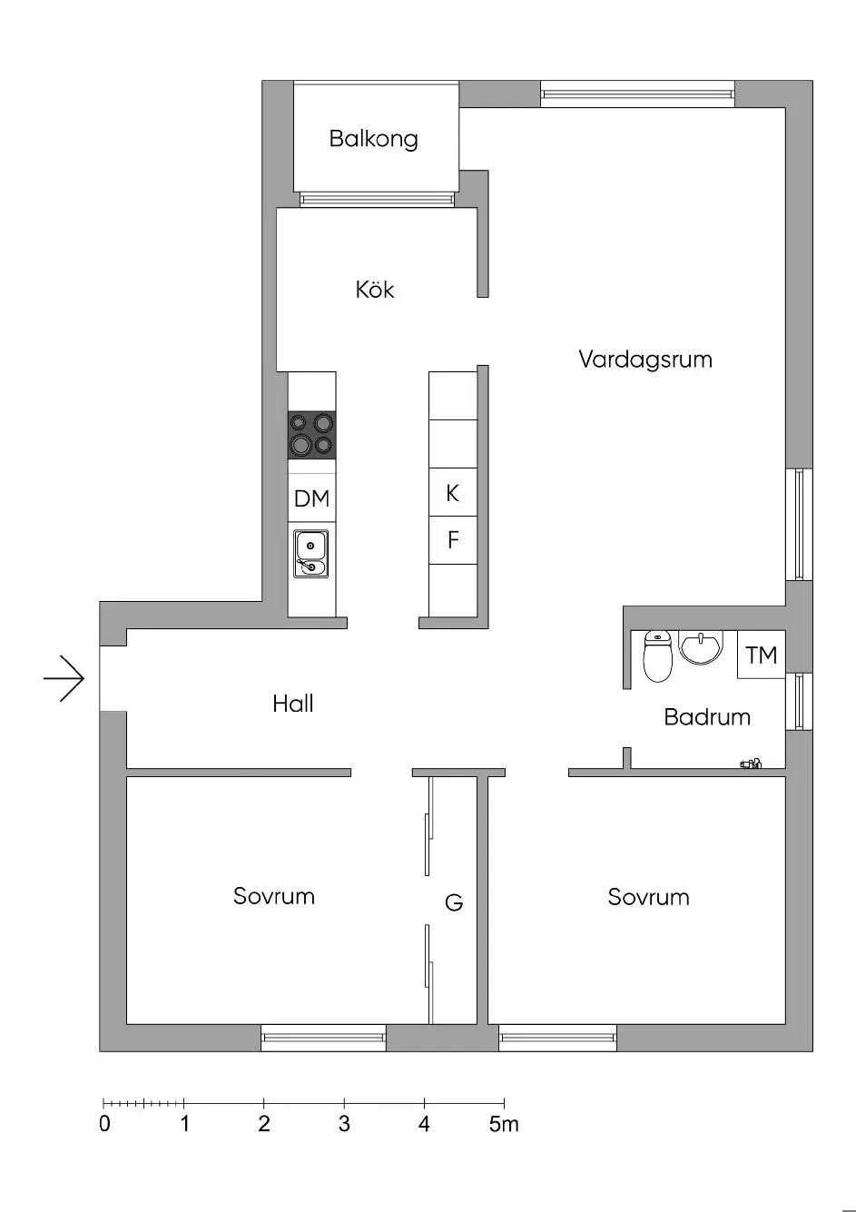Planritning för Vretgatan 24