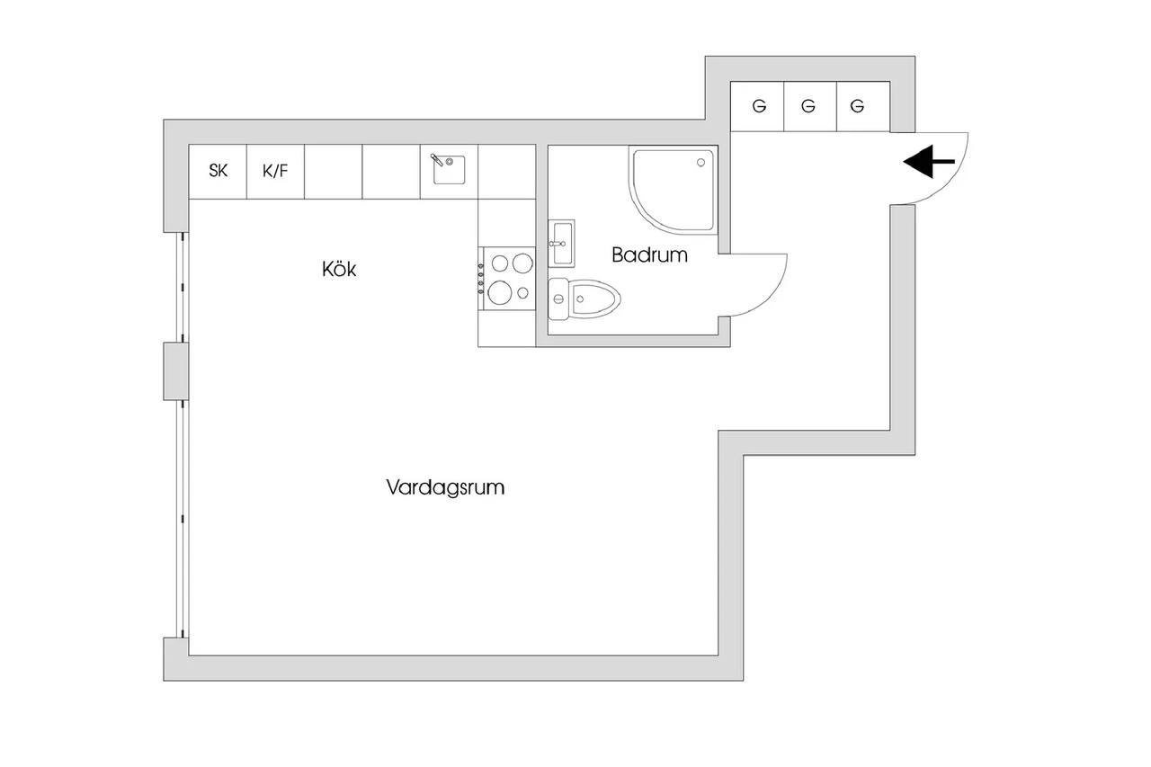 Floor plan for Köpmangatan 5