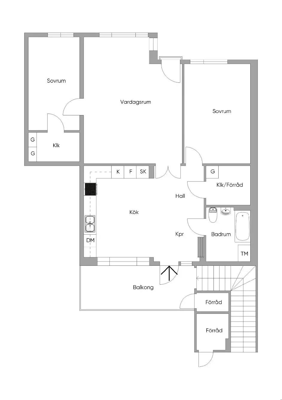 Planritning för Nydalavägen 77