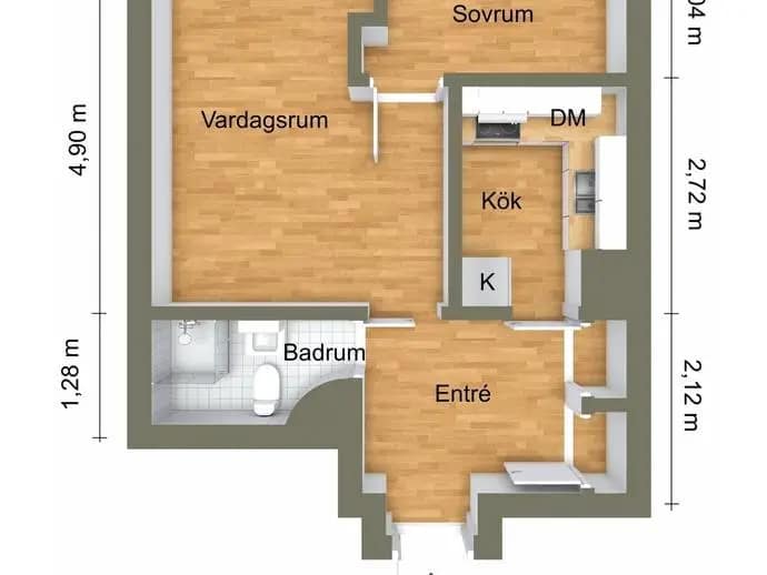 Planritning för Dalgatan 21A